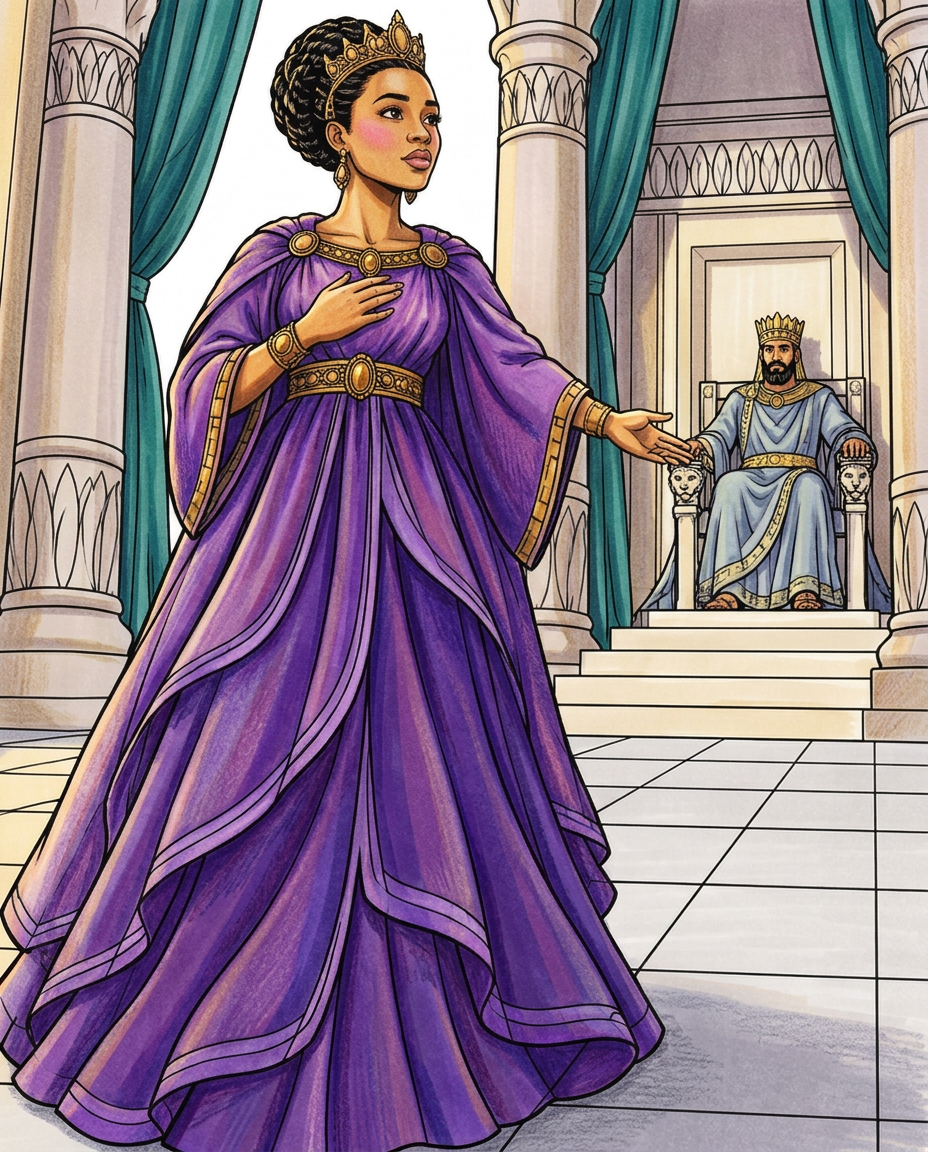 Queen Esther colored example